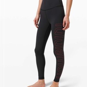 Lululemon wunder under high rise tight 28” everlux lunar new year black size 6
